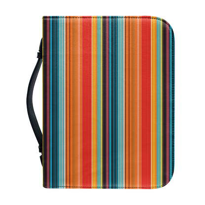 Ethnic Mexican Blanket Pattern Print Leather Bible Cover