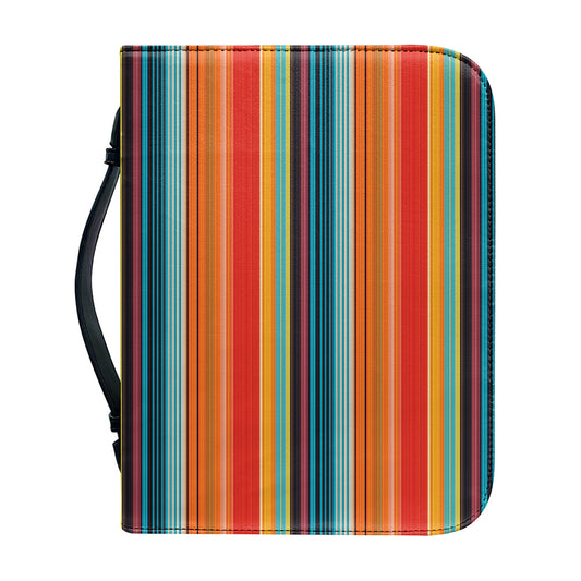 Ethnic Mexican Blanket Pattern Print Leather Bible Cover
