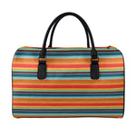 Ethnic Mexican Blanket Pattern Print Leather Duffle Bag