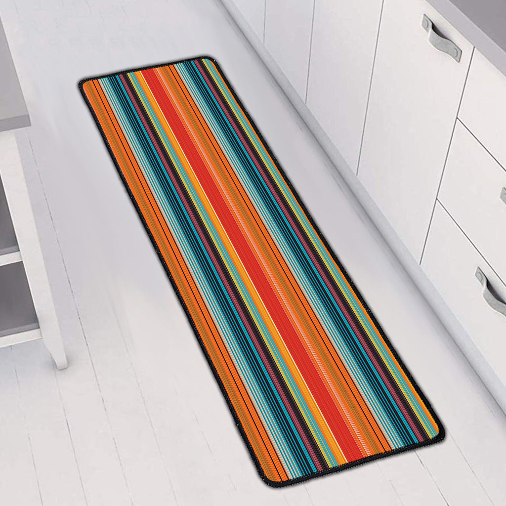 Ethnic Mexican Blanket Pattern Print Long Kitchen Mat