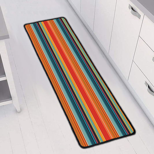 Ethnic Mexican Blanket Pattern Print Long Kitchen Mat