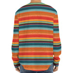 Ethnic Mexican Blanket Pattern Print Long Sleeve Baseball Jersey