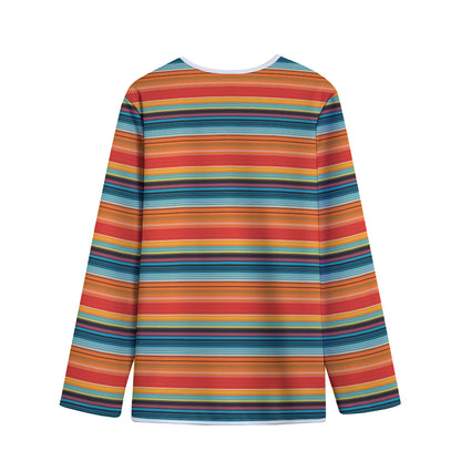 Ethnic Mexican Blanket Pattern Print Long Sleeve Short Coat