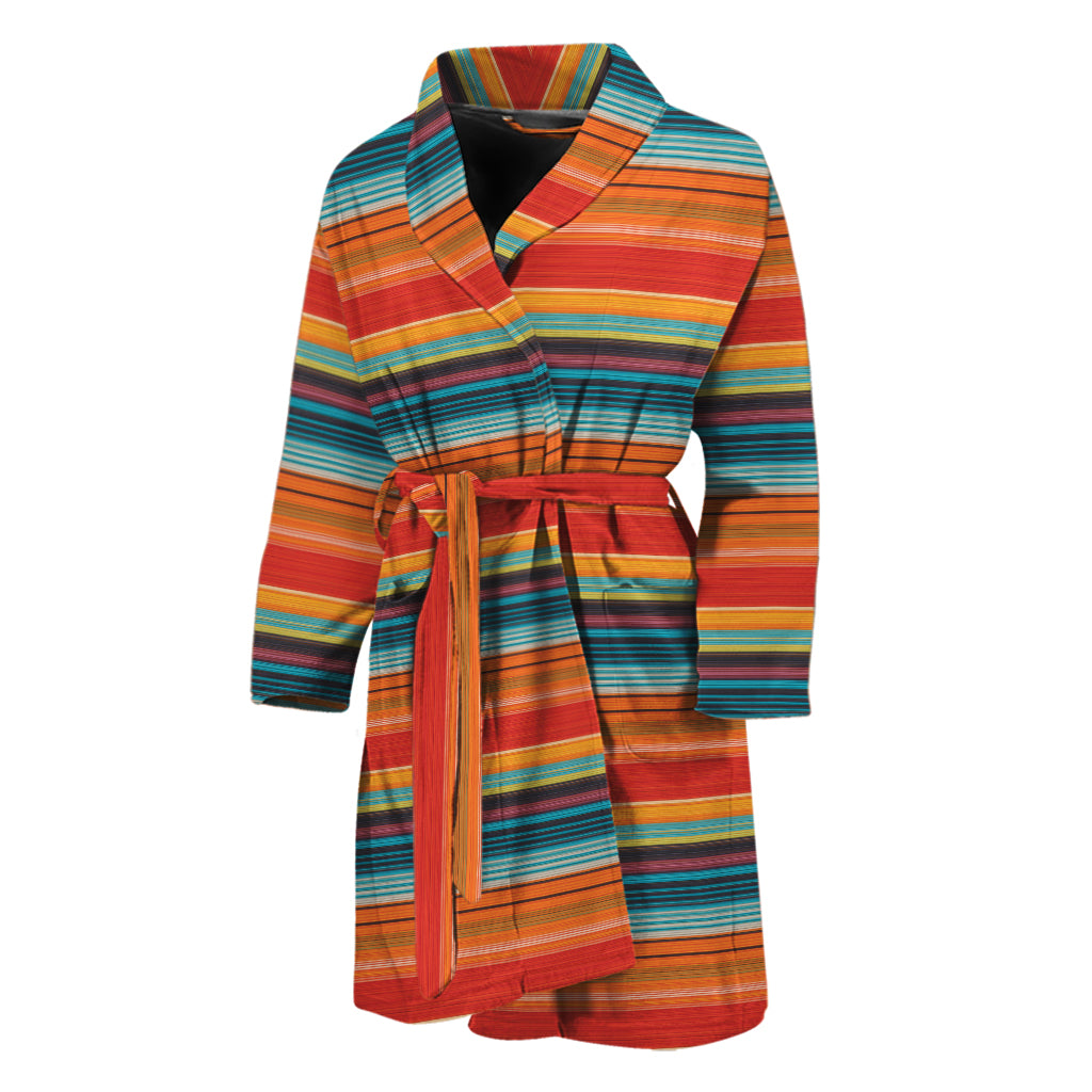 Ethnic Mexican Blanket Pattern Print Men's Bathrobe