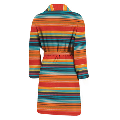 Ethnic Mexican Blanket Pattern Print Men's Bathrobe