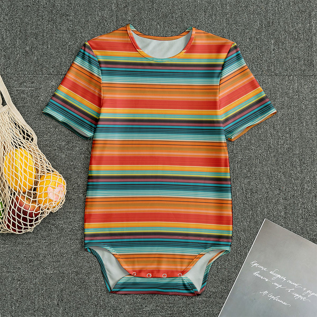 Ethnic Mexican Blanket Pattern Print Men's Bodysuit