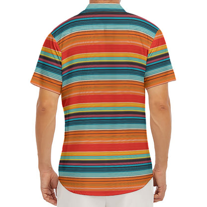 Ethnic Mexican Blanket Pattern Print Men's Deep V-Neck Shirt