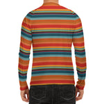 Ethnic Mexican Blanket Pattern Print Men's Long Sleeve Rash Guard