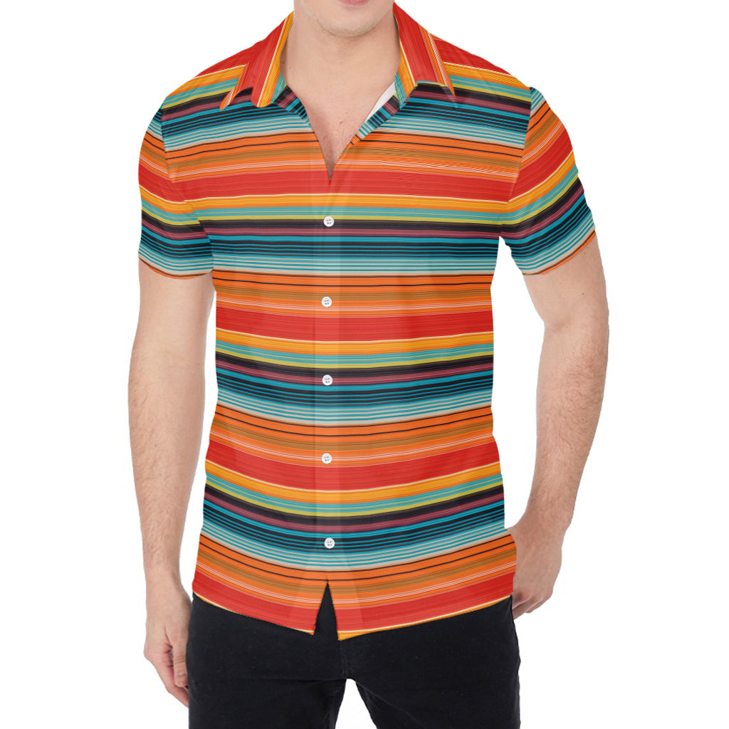 Ethnic Mexican Blanket Pattern Print Men's Shirt