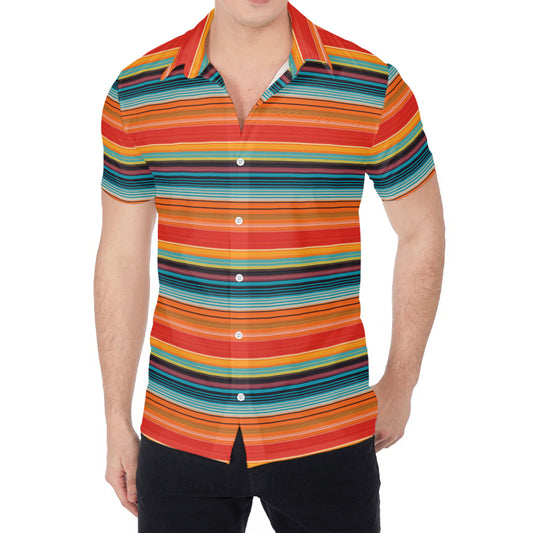 Ethnic Mexican Blanket Pattern Print Men's Shirt
