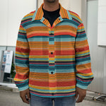 Ethnic Mexican Blanket Pattern Print Men's Shirt Jacket