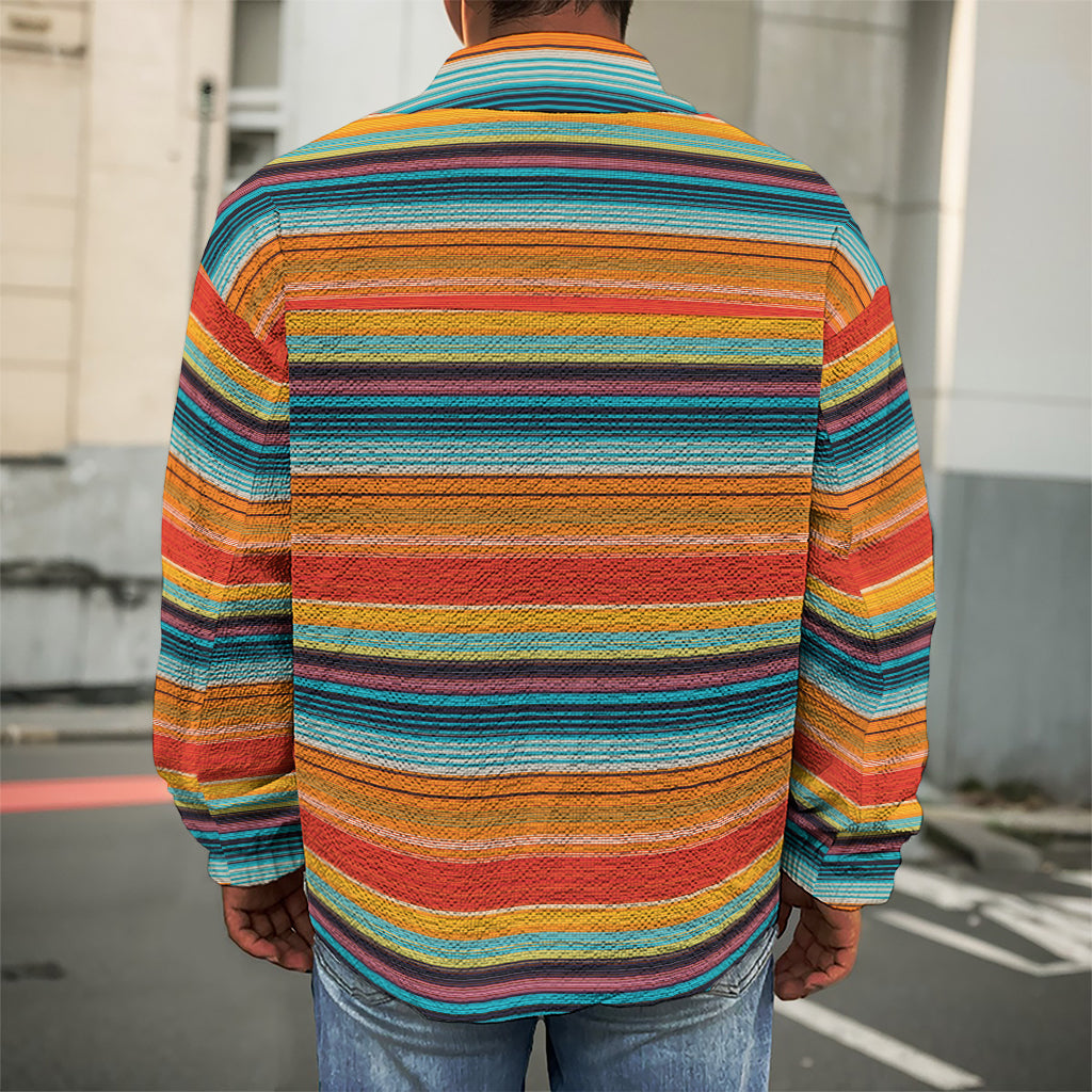 Ethnic Mexican Blanket Pattern Print Men's Shirt Jacket