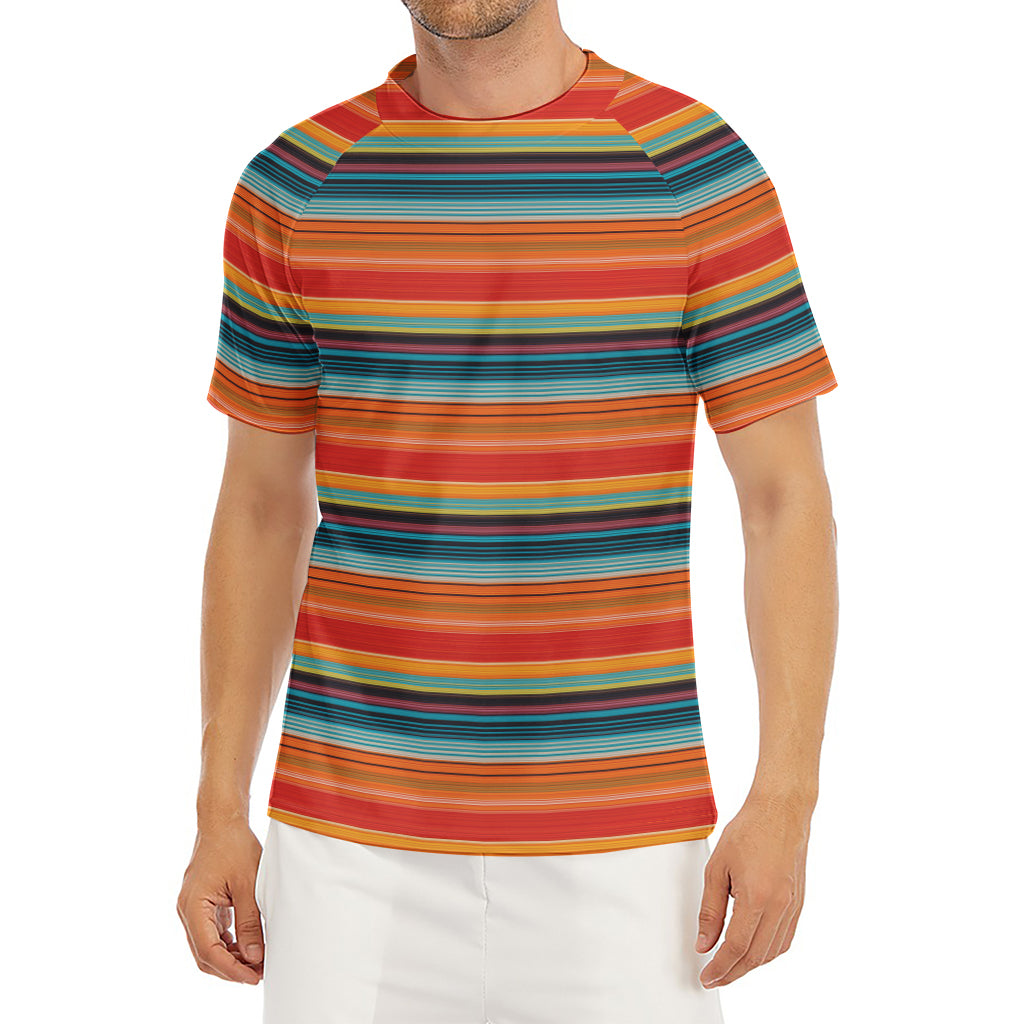 Ethnic Mexican Blanket Pattern Print Men's Short Sleeve Rash Guard
