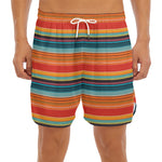 Ethnic Mexican Blanket Pattern Print Men's Split Running Shorts