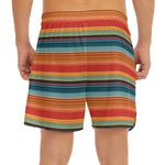 Ethnic Mexican Blanket Pattern Print Men's Split Running Shorts