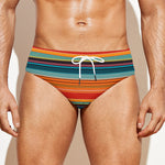 Ethnic Mexican Blanket Pattern Print Men's Swim Briefs