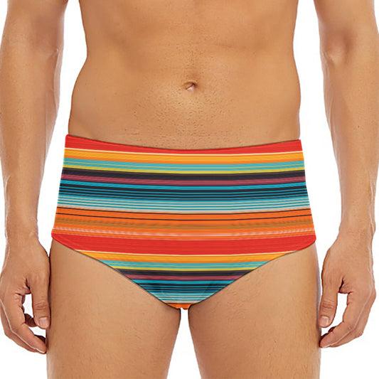 Ethnic Mexican Blanket Pattern Print Men's Triangle Swim Briefs