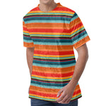 Ethnic Mexican Blanket Pattern Print Men's Velvet T-Shirt