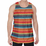 Ethnic Mexican Blanket Pattern Print Men's Velvet Tank Top