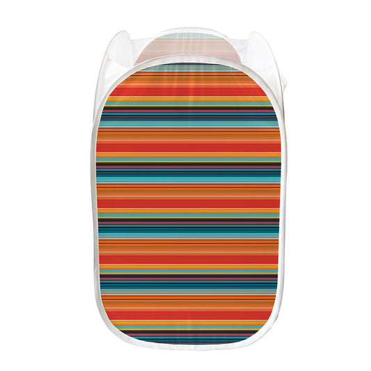 Ethnic Mexican Blanket Pattern Print Mesh Laundry Hamper