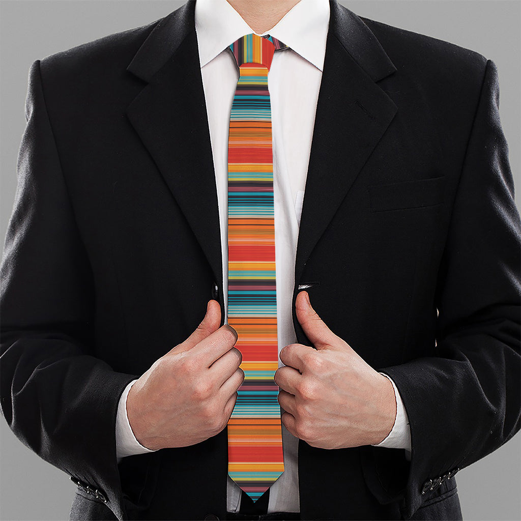 Ethnic Mexican Blanket Pattern Print Necktie