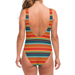 Ethnic Mexican Blanket Pattern Print One Piece Swimsuit