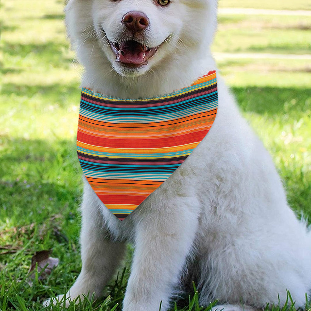 Ethnic Mexican Blanket Pattern Print Over The Collar Dog Bandana