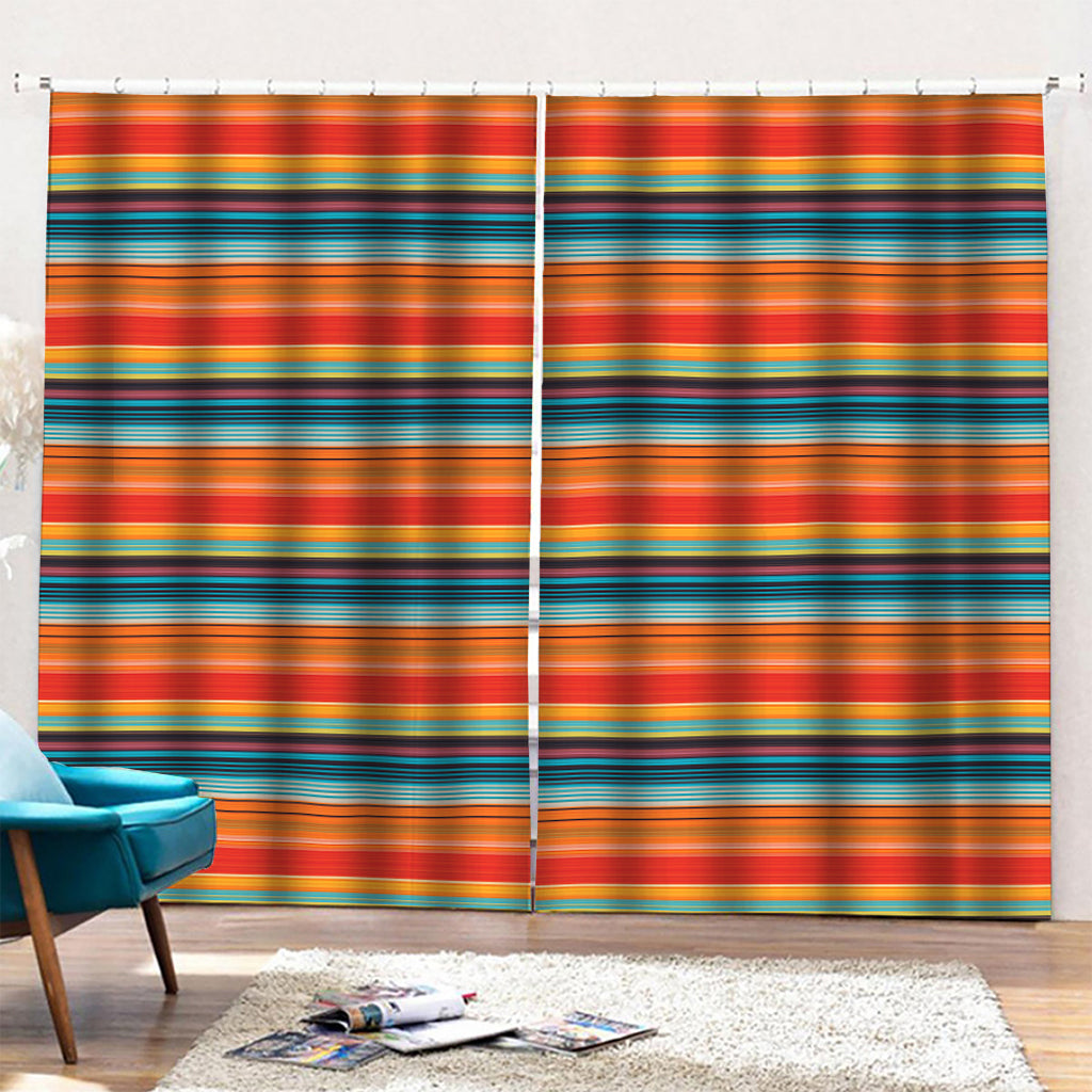 Ethnic Mexican Blanket Pattern Print Pencil Pleat Curtains