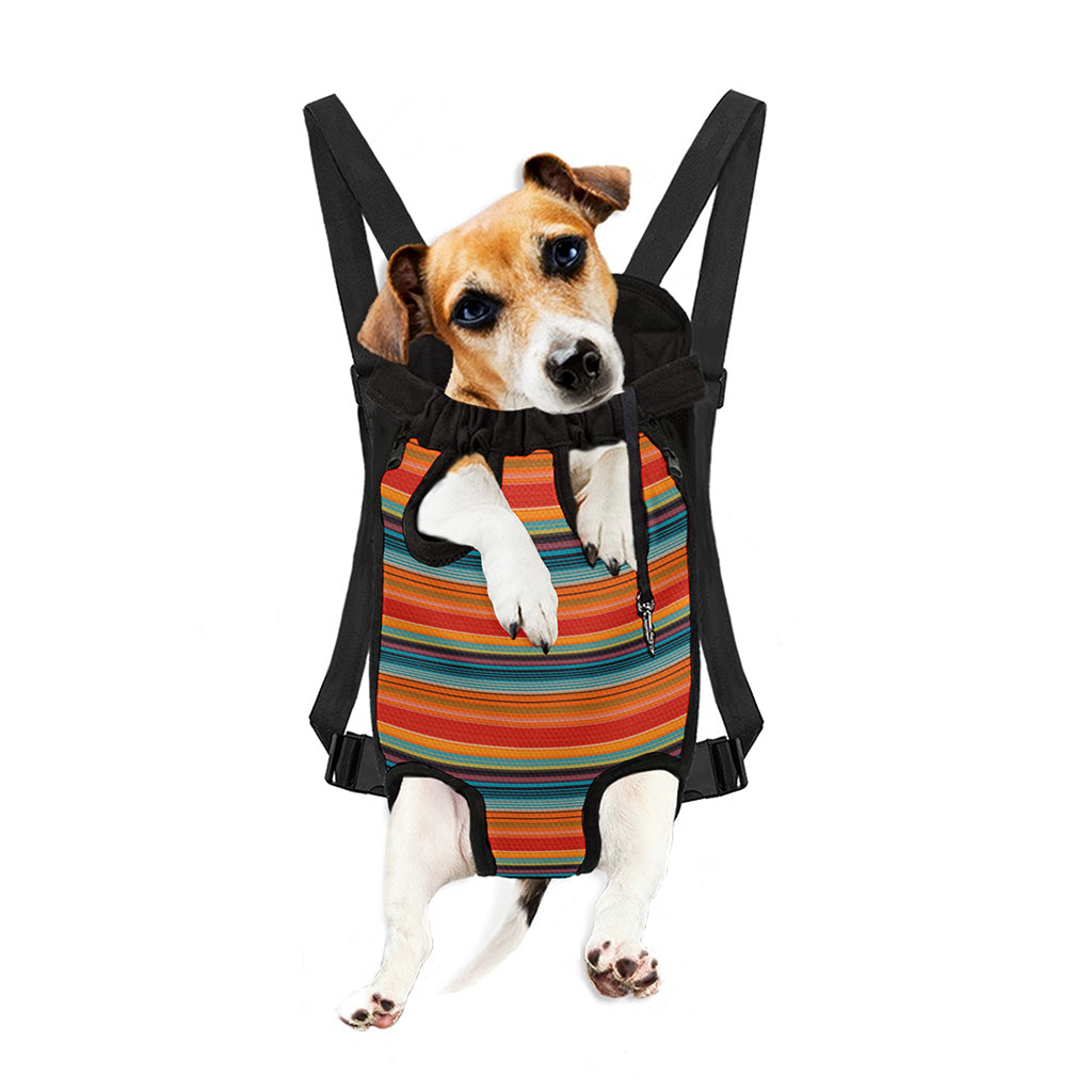 Ethnic Mexican Blanket Pattern Print Pet Carrier Backpack