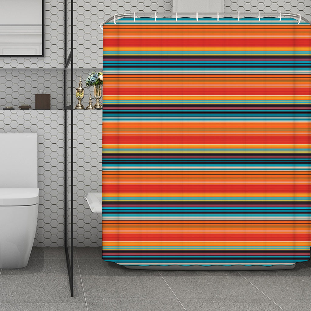 Ethnic Mexican Blanket Pattern Print Polyester Shower Curtain