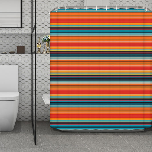 Ethnic Mexican Blanket Pattern Print Polyester Shower Curtain