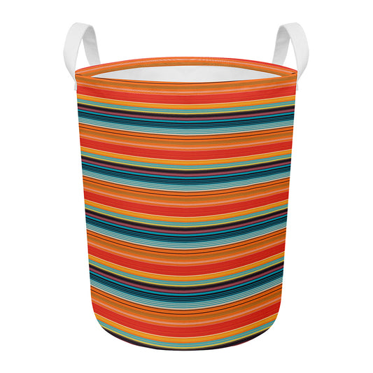 Ethnic Mexican Blanket Pattern Print Round Laundry Basket