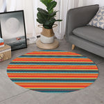 Ethnic Mexican Blanket Pattern Print Round Rug