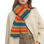 Ethnic Mexican Blanket Pattern Print Scarf