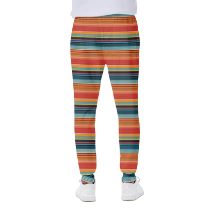 Ethnic Mexican Blanket Pattern Print Scuba Joggers