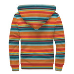 Ethnic Mexican Blanket Pattern Print Sherpa Lined Zip Up Hoodie