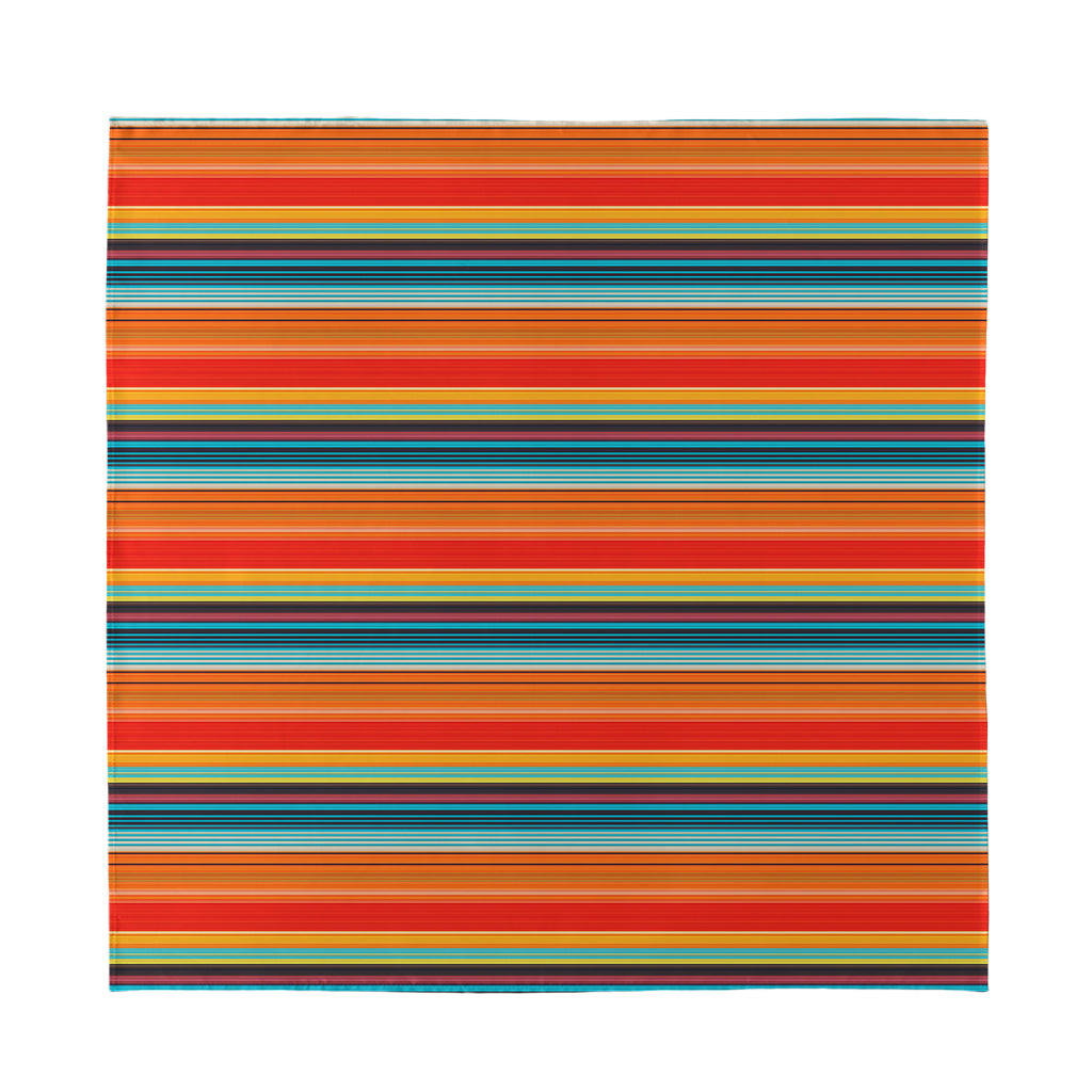 Ethnic Mexican Blanket Pattern Print Silk Bandana