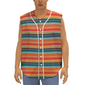 Ethnic Mexican Blanket Pattern Print Sleeveless Baseball Jersey
