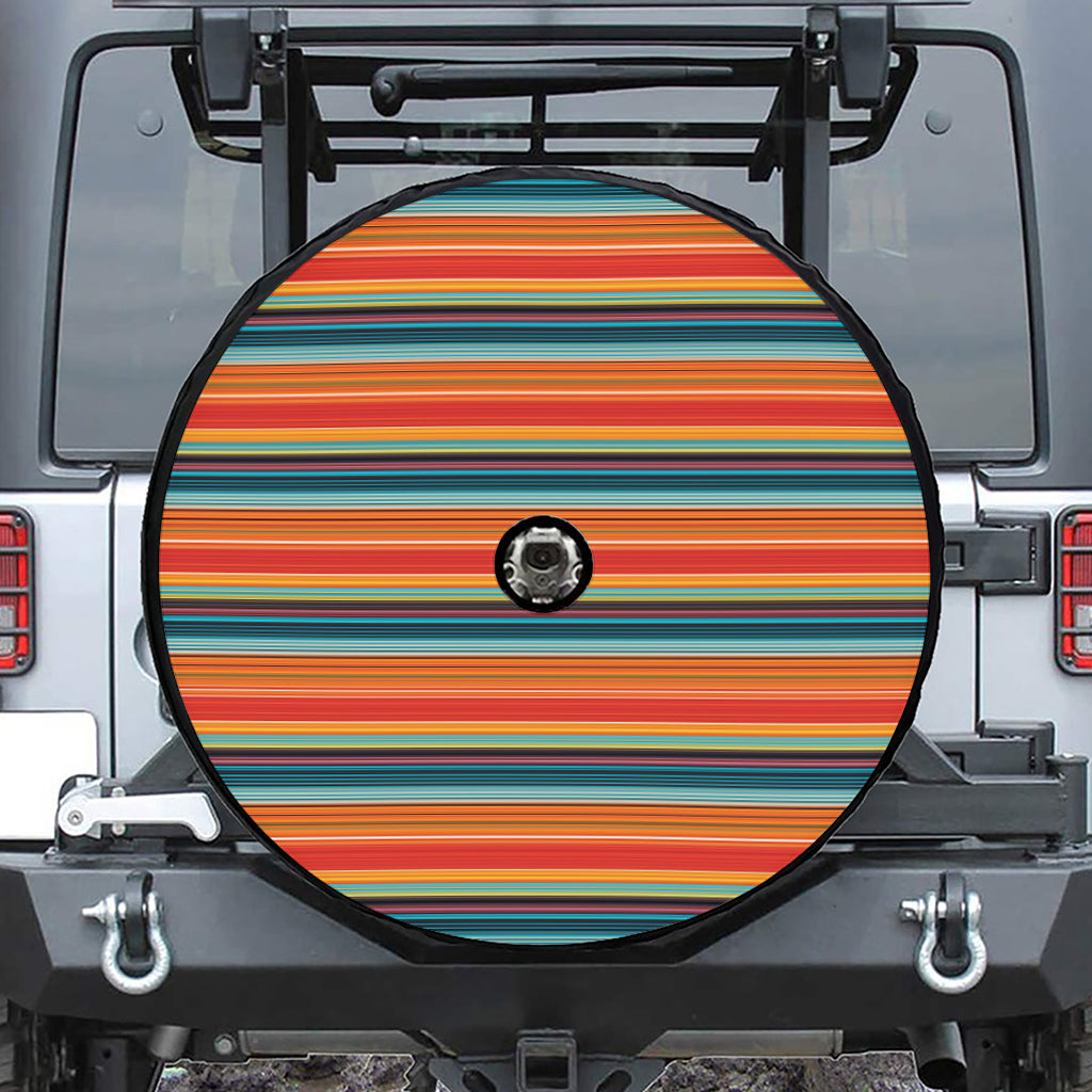 Ethnic Mexican Blanket Pattern Print Tire Cover With Camera Hole