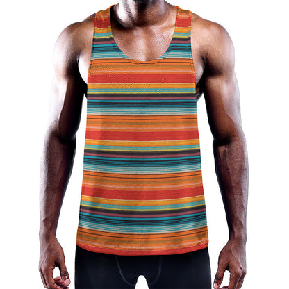 Ethnic Mexican Blanket Pattern Print Training Tank Top