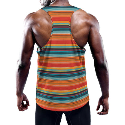 Ethnic Mexican Blanket Pattern Print Training Tank Top