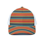 Ethnic Mexican Blanket Pattern Print White Mesh Trucker Cap