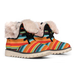 Ethnic Mexican Blanket Pattern Print Winter Boots