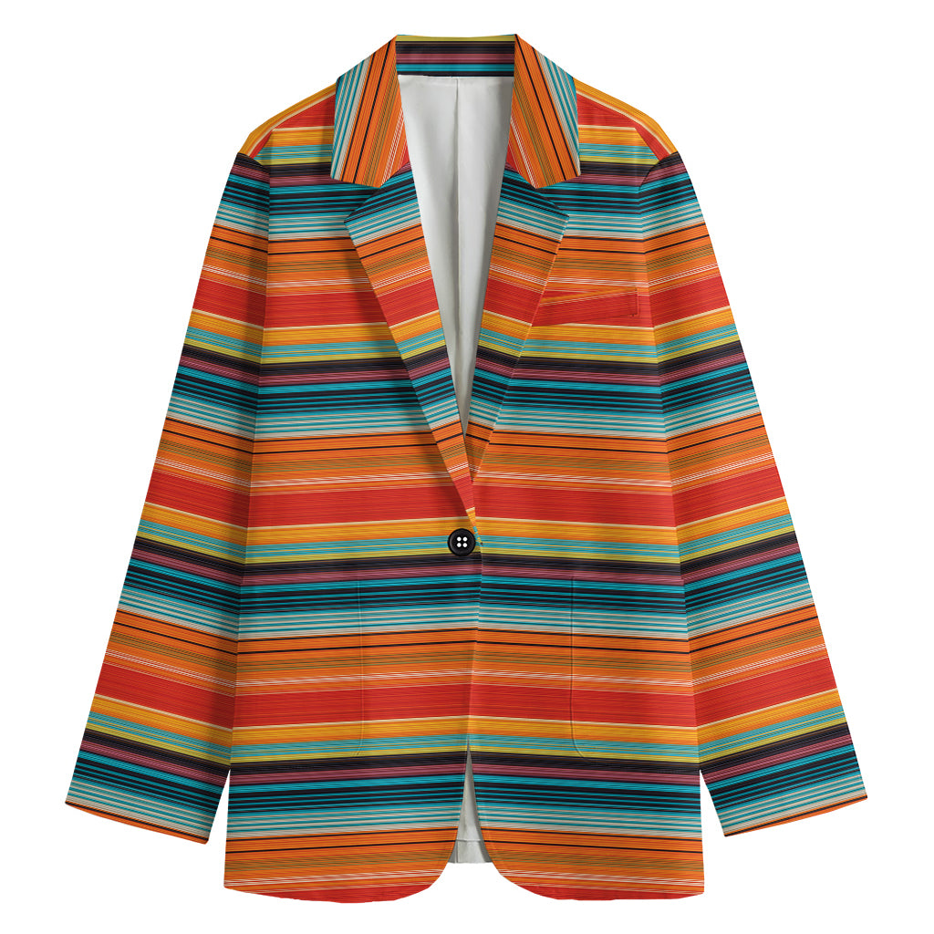 Ethnic Mexican Blanket Pattern Print Women's Blazer