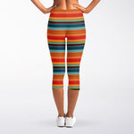 Ethnic Mexican Blanket Pattern Print Women's Capri Leggings
