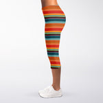 Ethnic Mexican Blanket Pattern Print Women's Capri Leggings