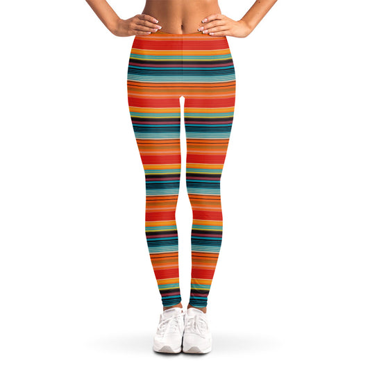 Ethnic Mexican Blanket Pattern Print Women's Leggings