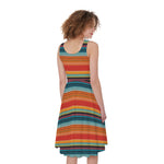 Ethnic Mexican Blanket Pattern Print Women's Sleeveless Dress