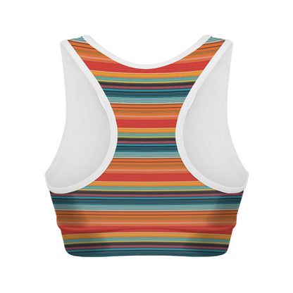 Ethnic Mexican Blanket Pattern Print Women's Sports Bra