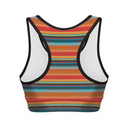 Ethnic Mexican Blanket Pattern Print Women's Sports Bra